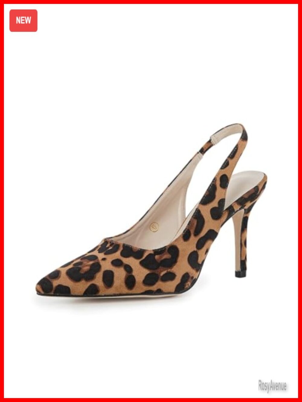 Trish Lucia Womens PU Faux Suede Slingback Stiletto Heels Pointed Toe